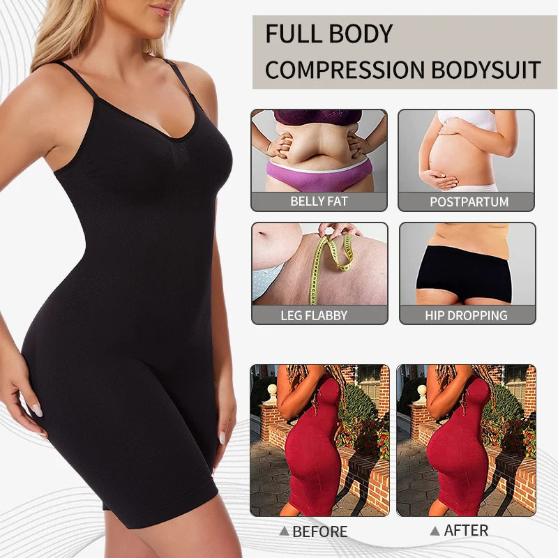 Full Body Shaper for Women – Seamless Tummy Control Bodysuit, Butt Lifter & Thigh Slimmer