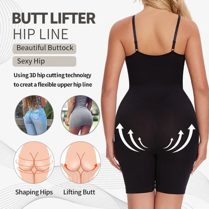 Full Body Shaper for Women – Seamless Tummy Control Bodysuit, Butt Lifter & Thigh Slimmer